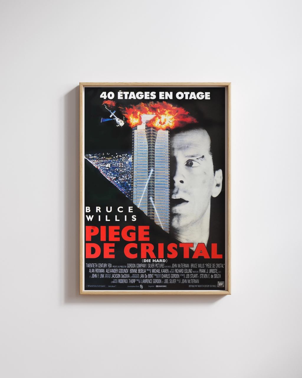PIÈGE DE CRISTAL, BRUCE WILLIS, 1988, Repro affiche cinéma VINTAGE, HQ