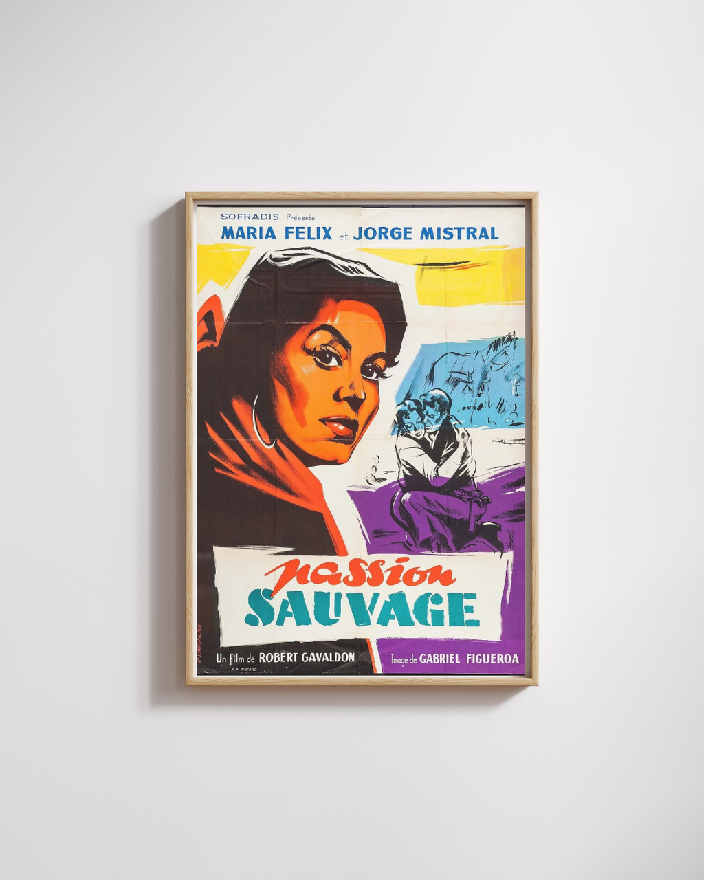 PASSION SAUVAGE, MARIA FELIX, 1950, REPRO AFFICHE DE CINEMA VINTAGE, HQ