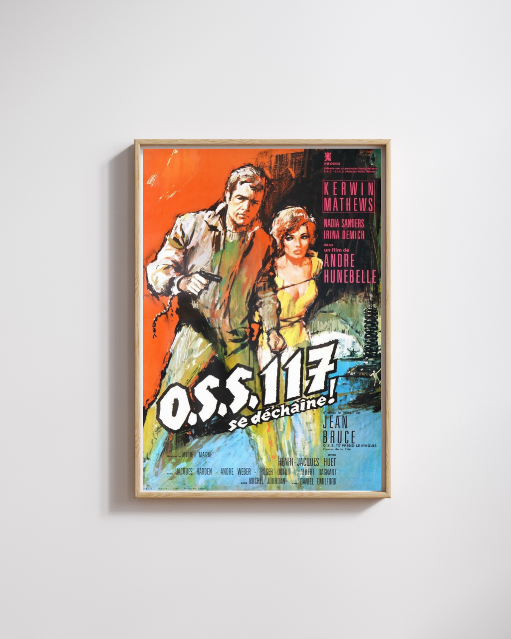 OSS 117 SE DÉCHAÎNE, ANDRE HUNEBELLE, 1963, REPRO AFFICHE CINEMA VINTAGE, HQ