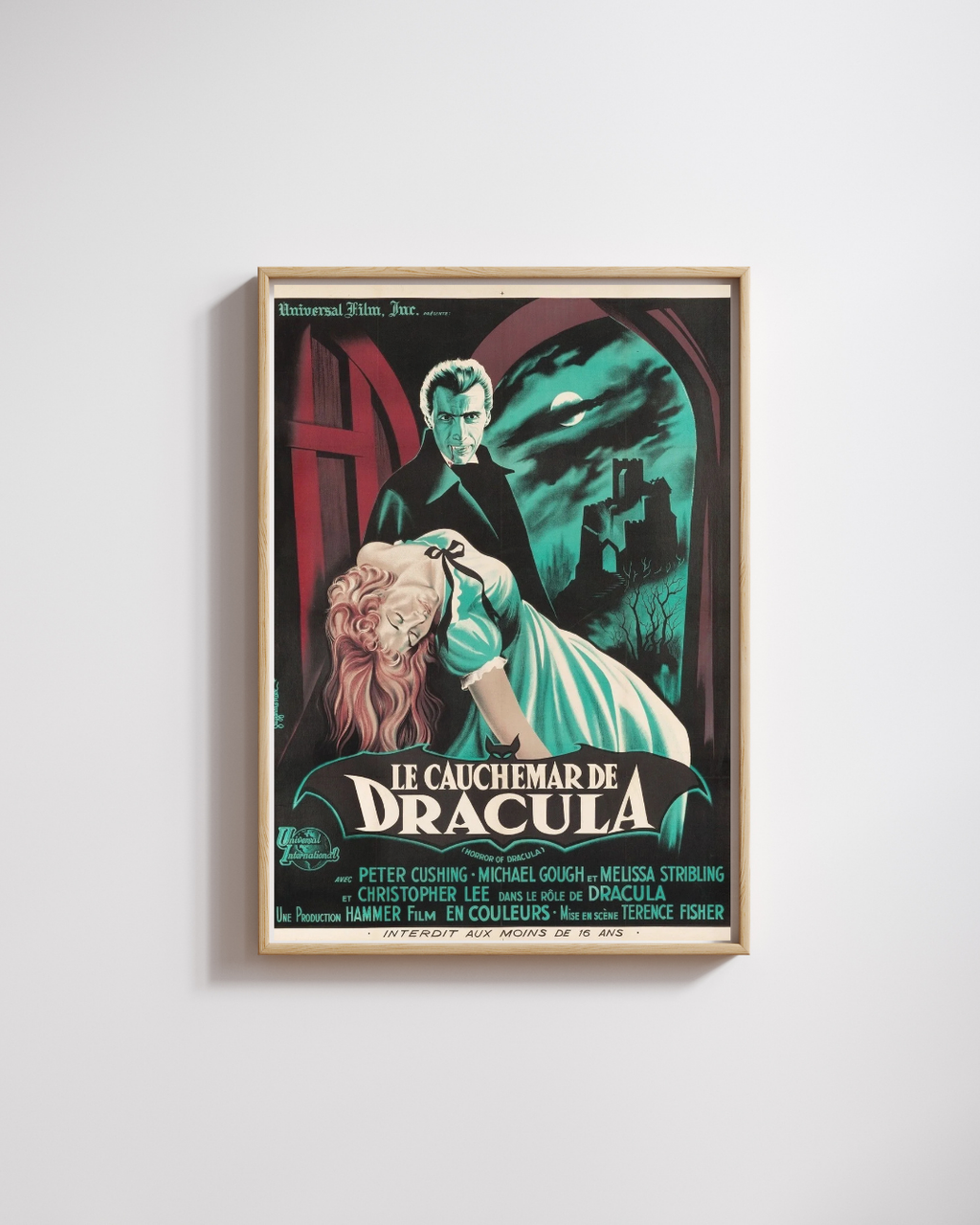HORROR OF DRACULA, PETER CUSHING, 1958, REPRO MOVIE POSTER, VINTAGE, HQ