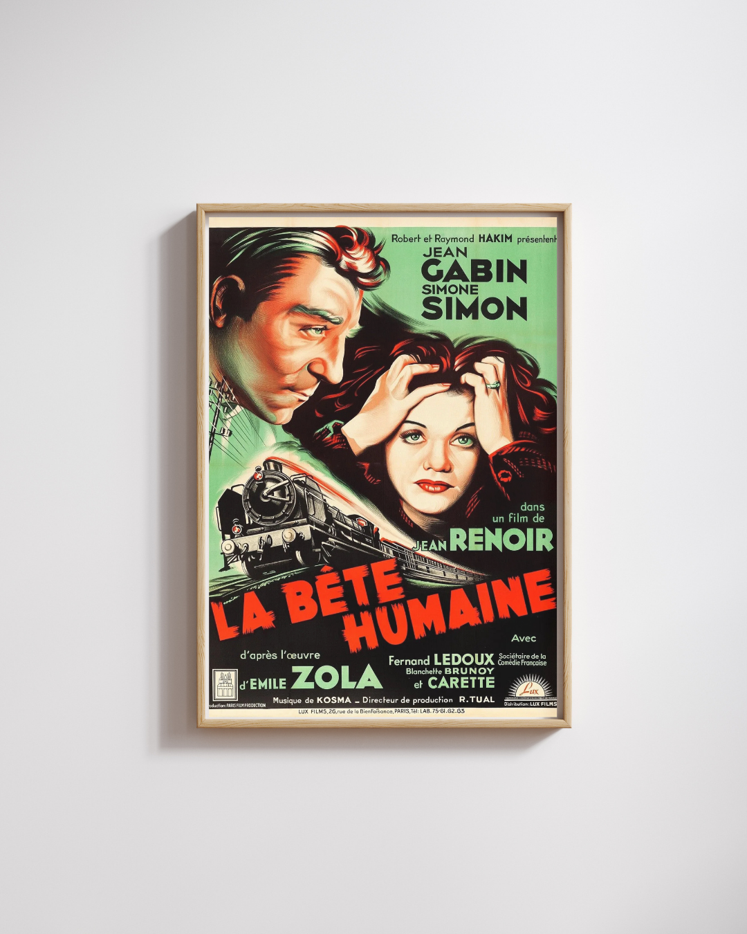 LA BÊTE HUMAINE ! JEAN GABIN MOVIE POSTER HQ