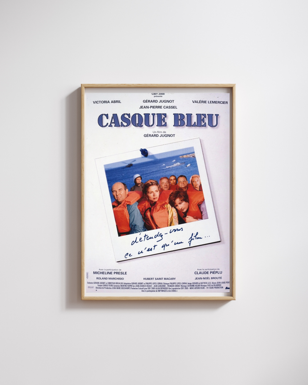 CASQUE BLEU, GÉRARD JUGNOT, 1994, REPRO MOVIE POSTER, VINTAGE, HQ