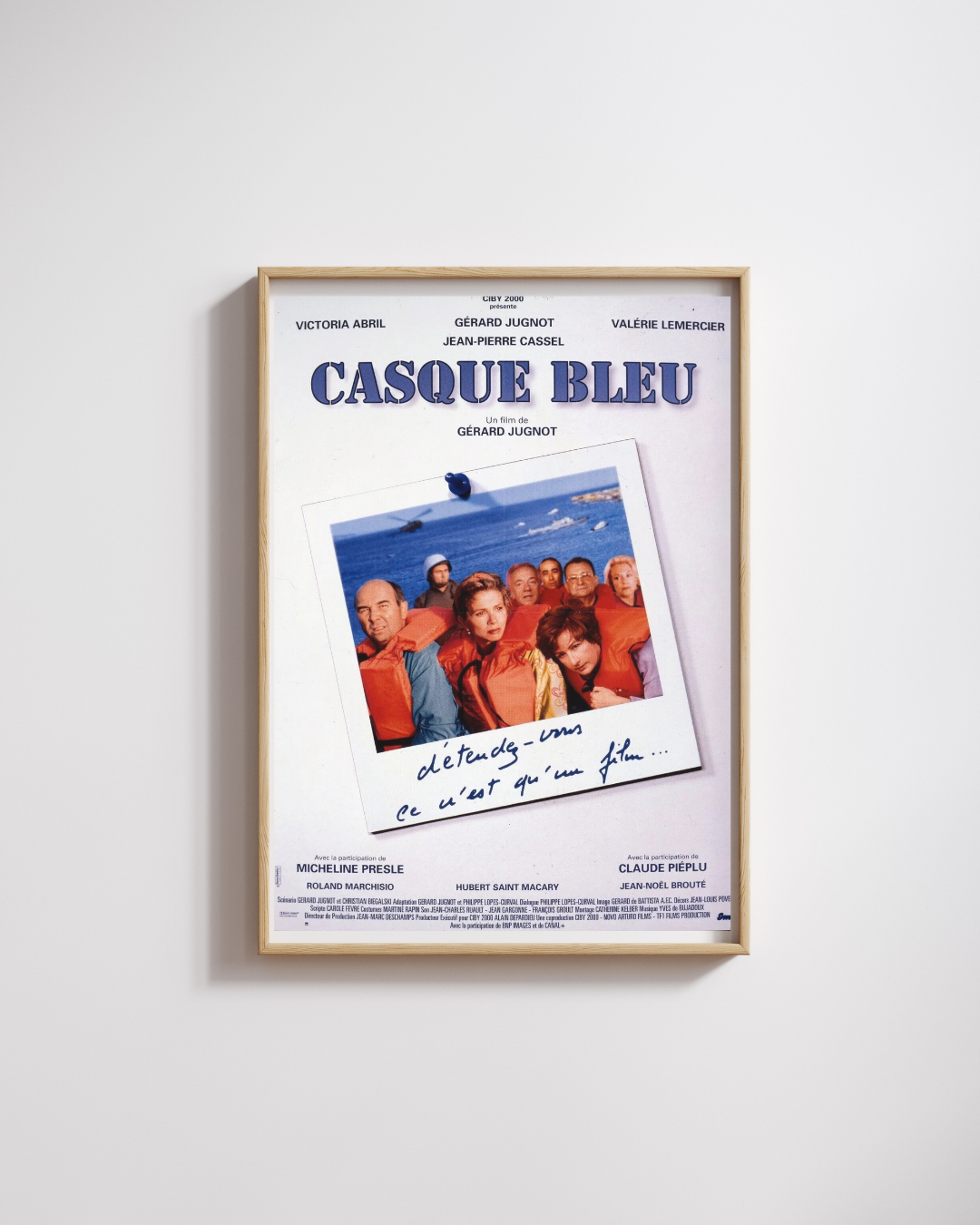 CASQUE BLEU, GÉRARD JUGNOT, 1994, REPRO MOVIE POSTER, VINTAGE, HQ