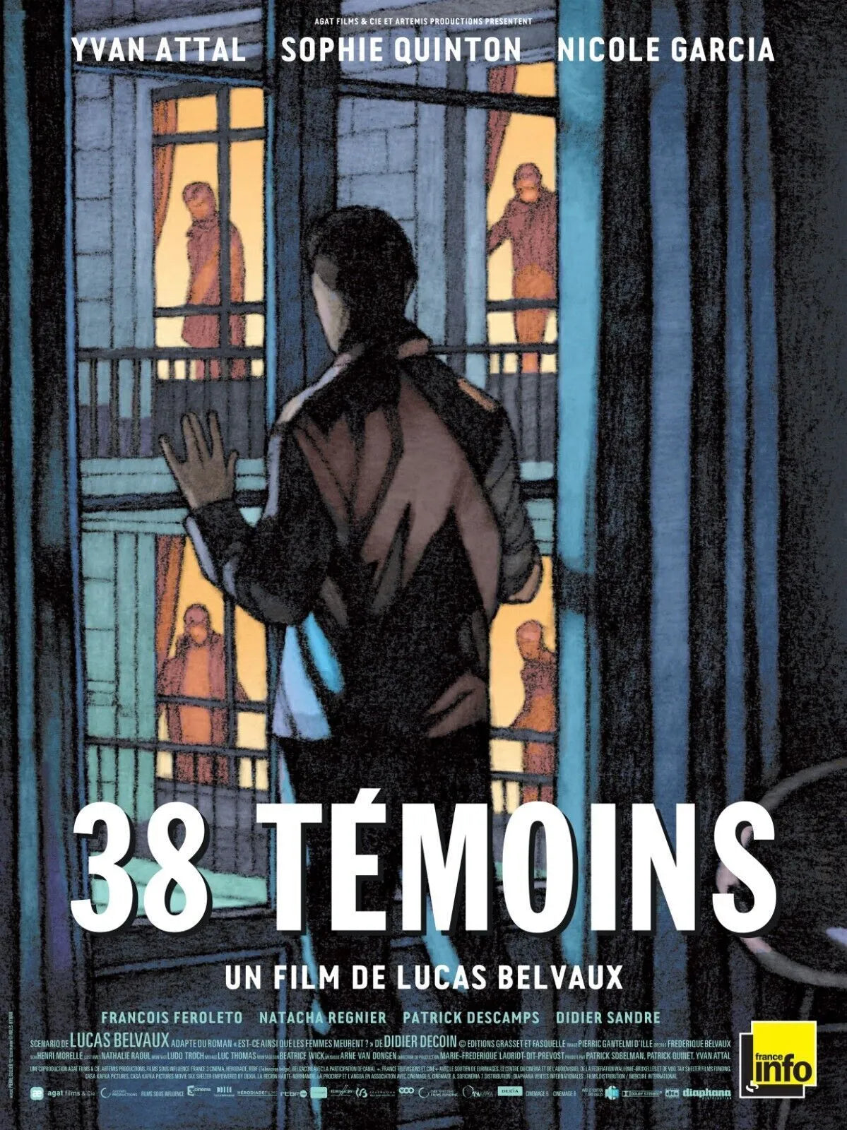 38 TÉMOINS, YVAN ATTAL, 2012, REPRO MOVIE POSTER, VINTAGE, HQ