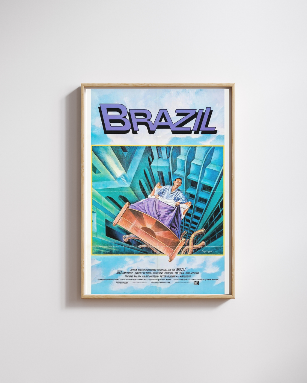 BRASIL, TERRY GILLIAN, JONATHAN PRYCE, REPRODUCCIÓN DE CARTEL DE CINE VINTAGE DE 1985
