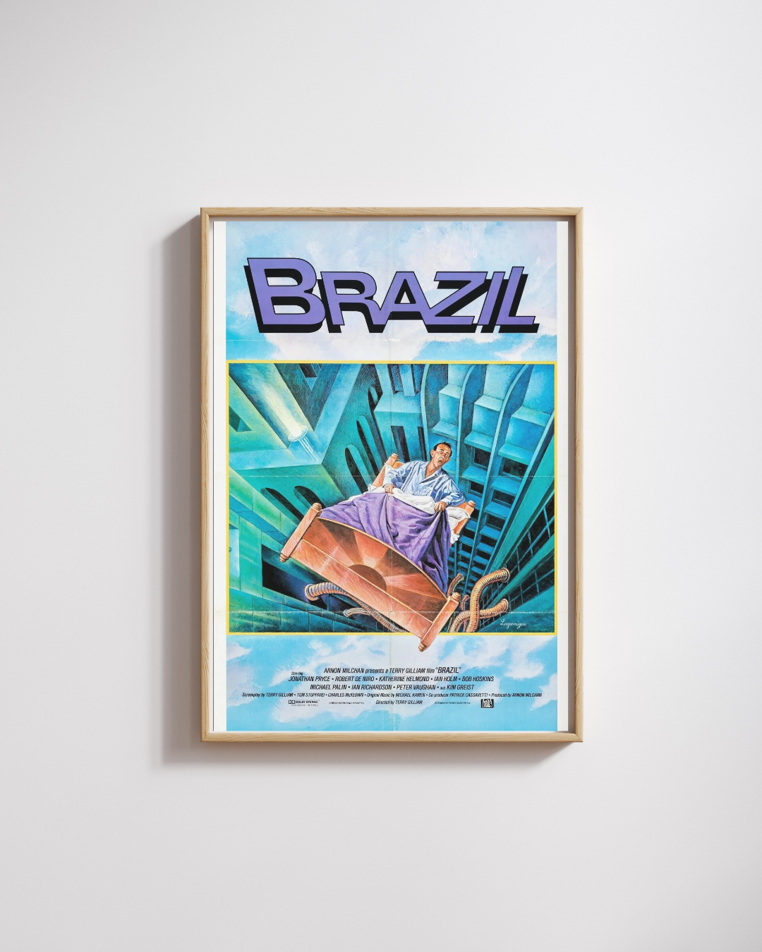 BRASIL, TERRY GILLIAN, JONATHAN PRYCE, REPRODUCCIÓN DE CARTEL DE CINE VINTAGE DE 1985
