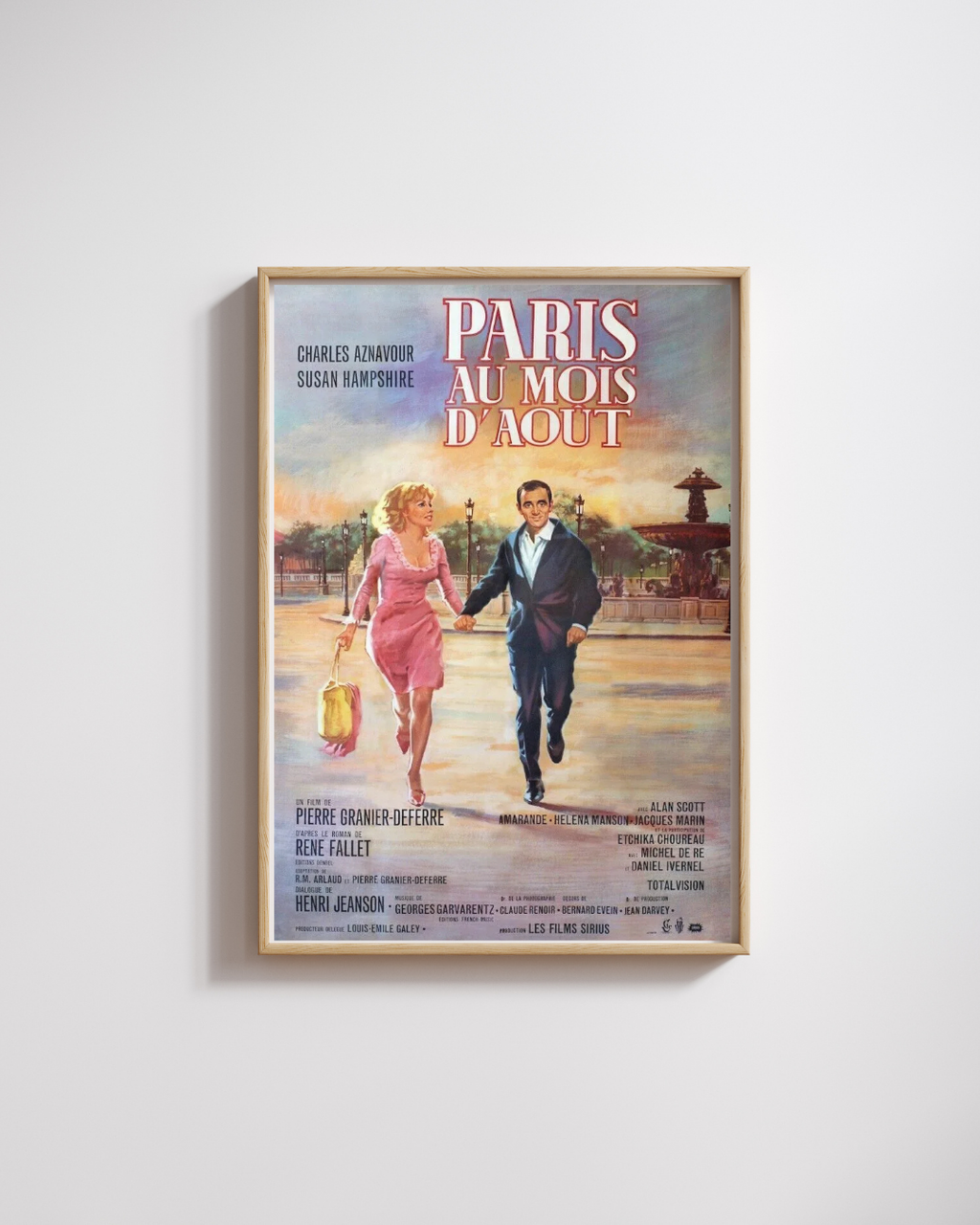PARIS AU MOIS D'AOUT,  CHARLES AZNAVOUR, 1966, Repro Affiche Cinéma VINTAGE,HQ