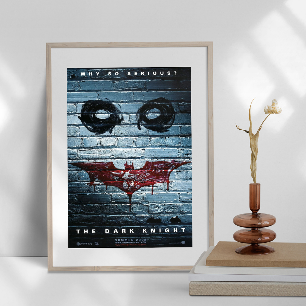 THE DARK KNIGHT – WHY SO SERIOUS, CHRISTIAN BALE, 2008, REPRO AFFICHE CINÉMA VINTAGE, HQ