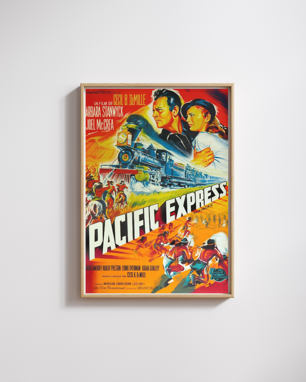 PACIFIC EXPRESS, CECIL B.de MILLE, 1939, Repro affiche cinéma VINTAGE, HQ.