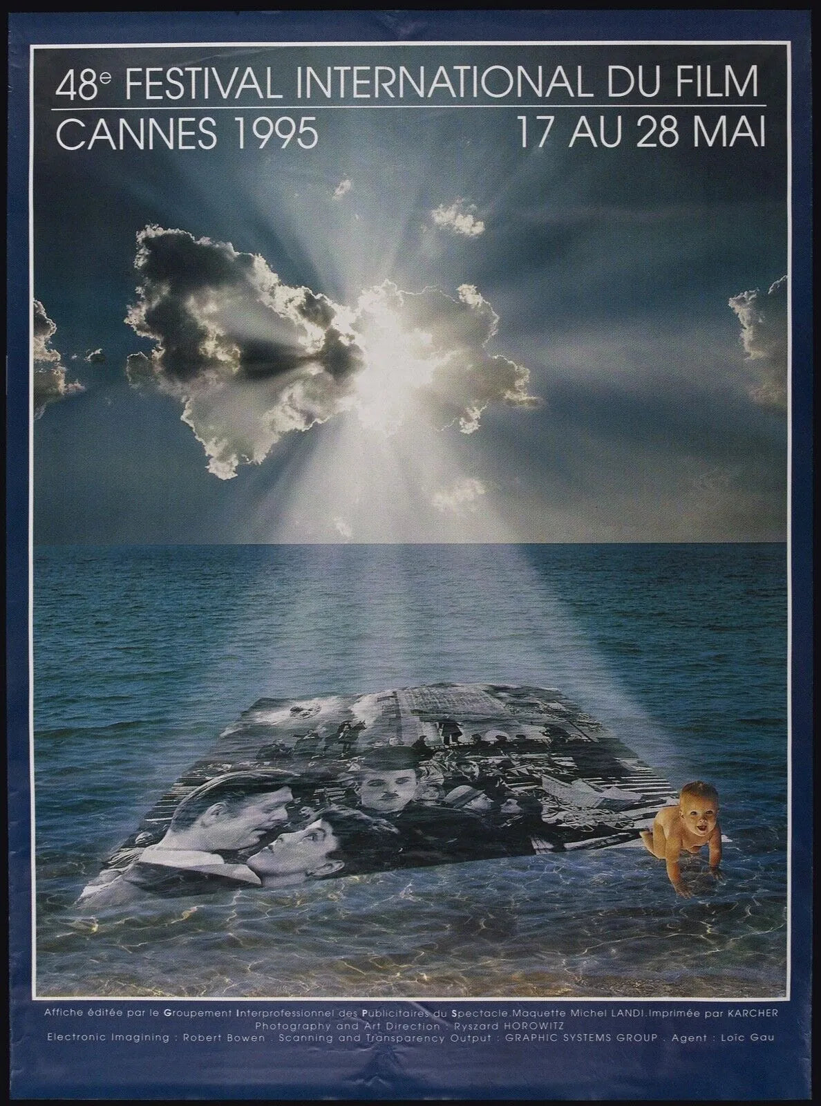 48 EME FESTIVAL DE CANNES, 1995 REPRO AFFICHE CINEMA VINTAGE