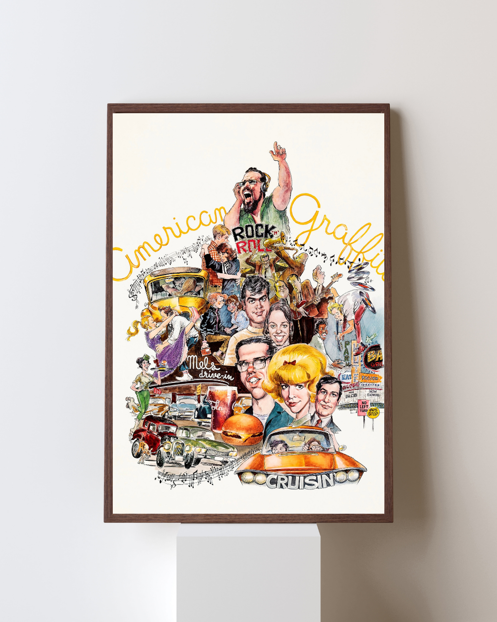 AMERICAN GRAFFITI – FILM BY GEORGE LUCAS (1973) – RICHARD DREYFUSS – DRAMA COMEDY MOVIE POSTER – REPRODUCTION – POSTER HUB STUDIO – HQ