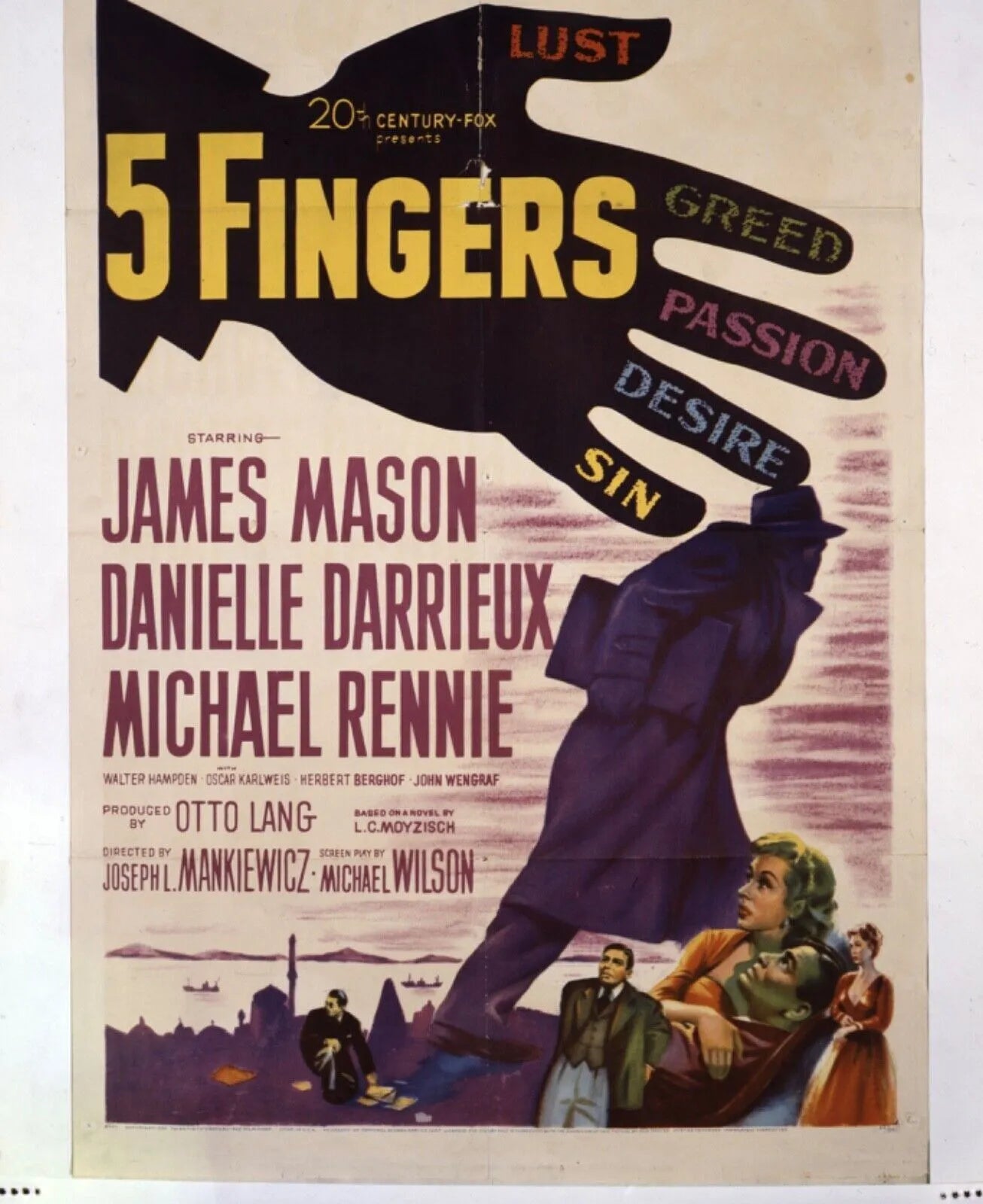 5 FINGERS, JAMES MASON, 1952, REPRO AFFICHE CINEMA VINTAGE