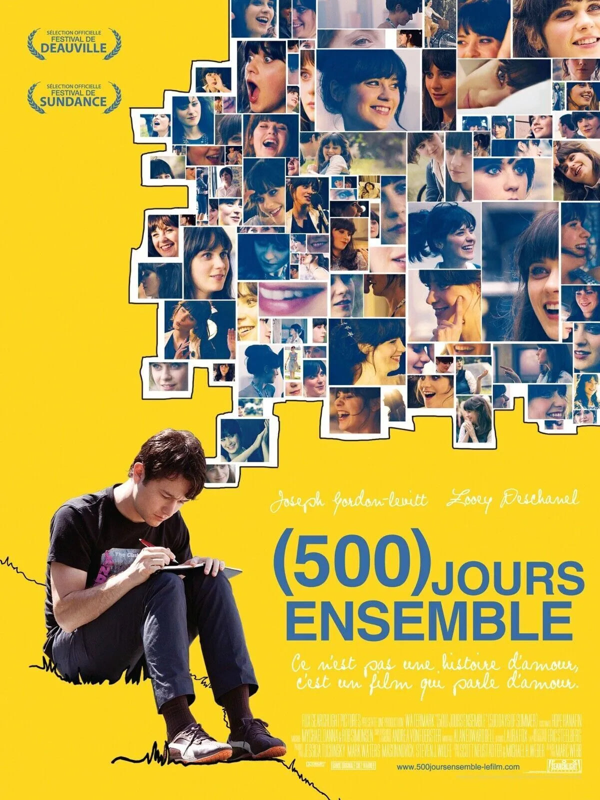 500 JOURS ENSEMBLE, JOSEPH GORDON-LEVITT, 2009, REPRO MOVIE POSTER.