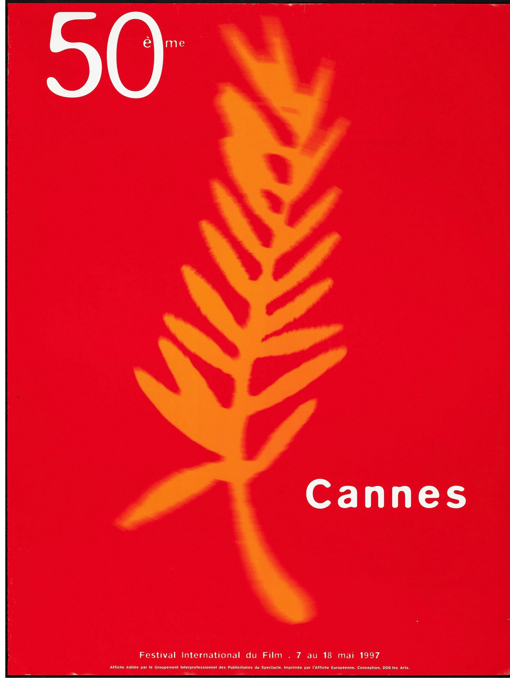 POSTER OFFICIEL DU 50ᵉ FESTIVAL DE CANNES – 1997, AFFICHE REPRO POSTER HUB STUDIO