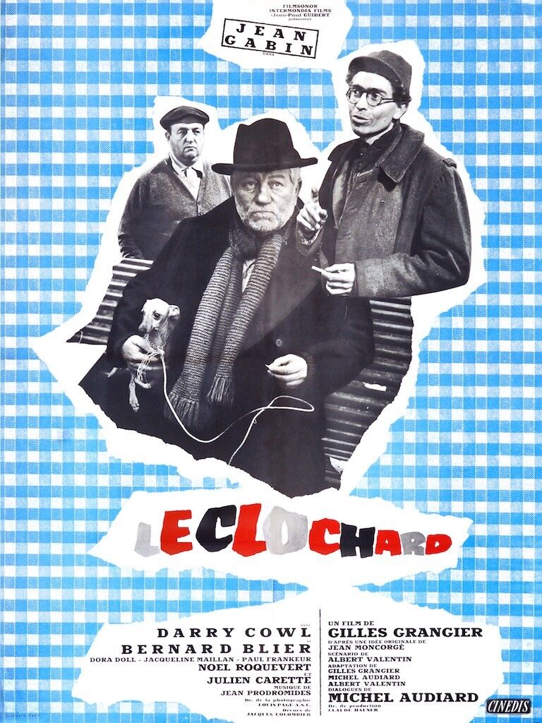 LE CLOCHARD, JEAN GABIN, 1959, REPRO MOVIE POSTER, VINTAGE, HQ