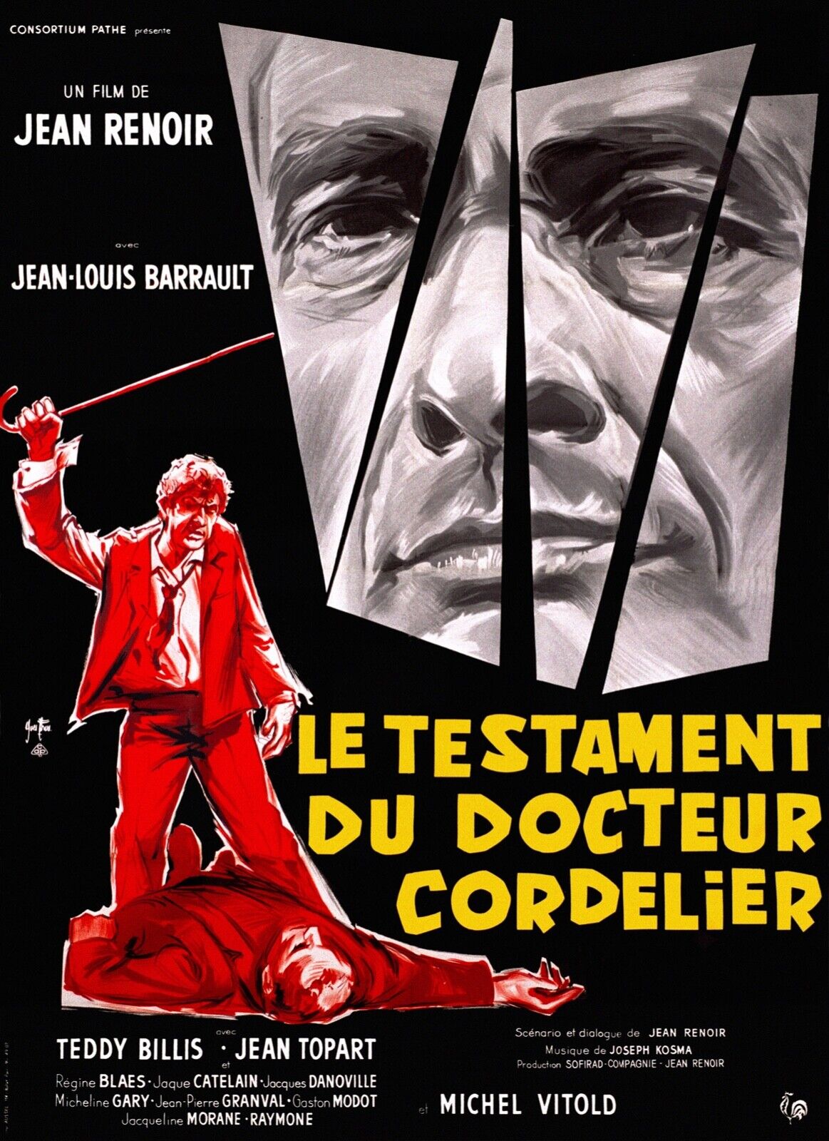 LA VOLUNTAD DEL DOCTOR CORDELIER, JEAN-LOUIS BARRAULT, 1959, Reproducción cartel de cine VINTAGE, Sede