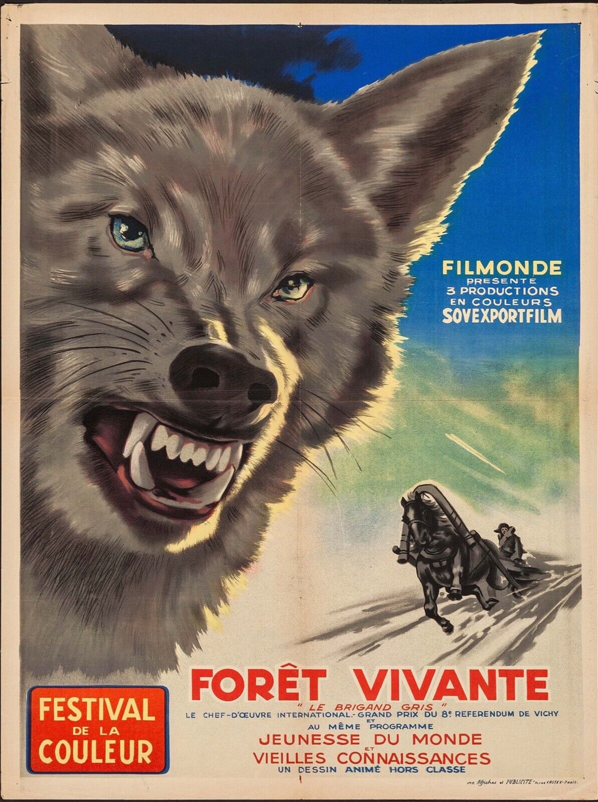 LA FORÊT VIVANTE, VALERY POPOV, 1956, REPRO AFFICHE CINEMA VINTAGE, HQ