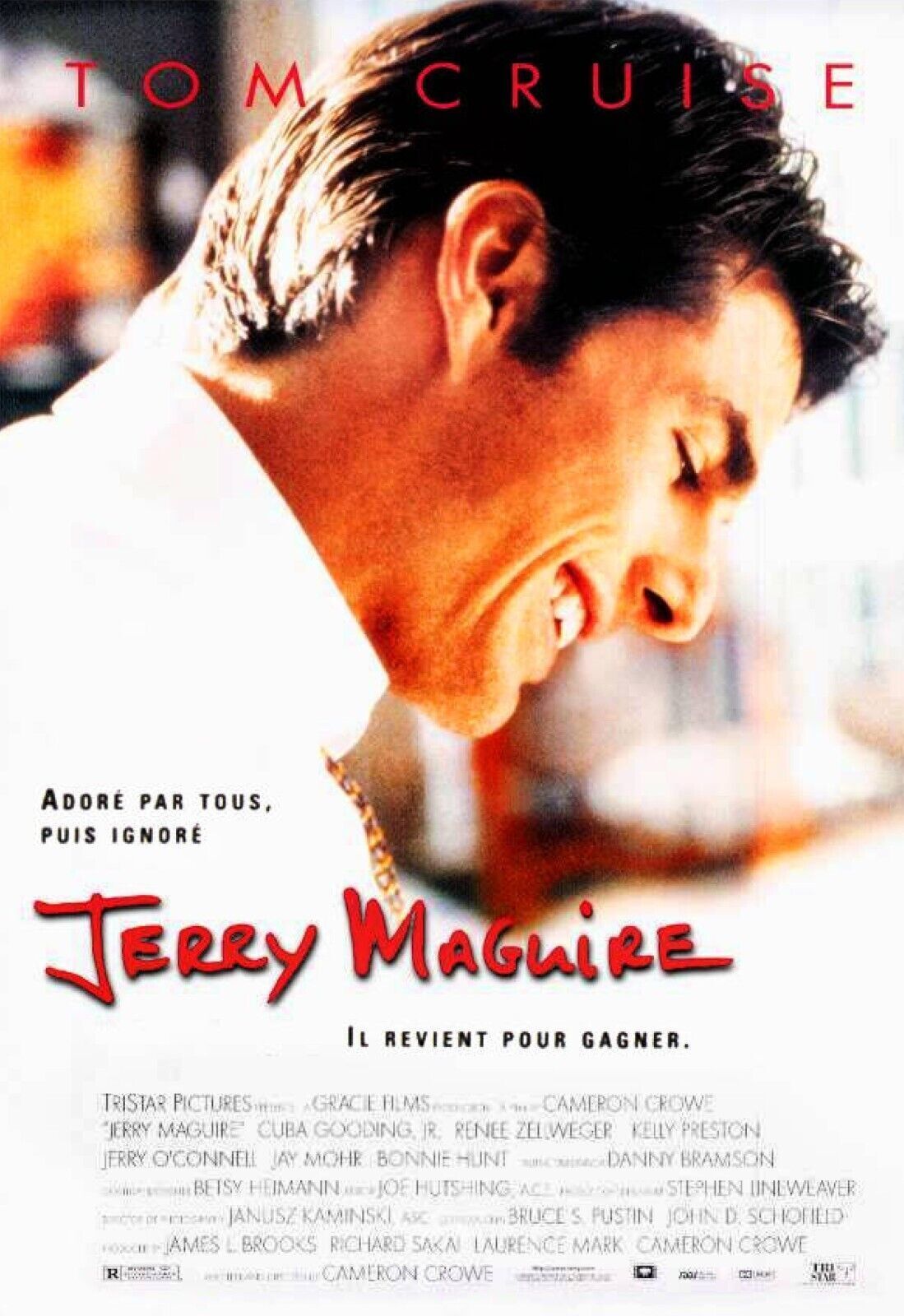 JERRY MAGUIRE, TOM CRUISE, 1996, REPRODUCCIÓN DE CARTEL DE PELÍCULA, VINTAGE, ALTA CALIDAD
