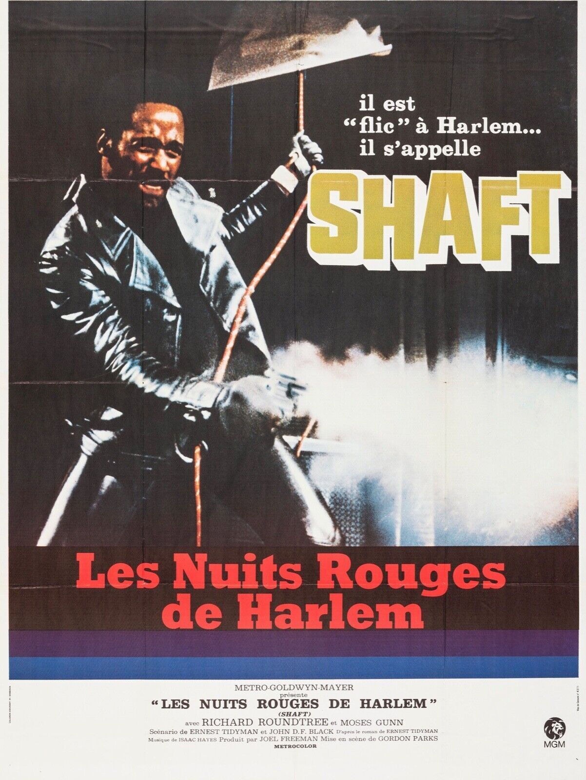 LES NUITS ROUGES D'HARLEM, RICHARD ROUNDTREE, 1971, REPRO AFFICHE CINEMA VINTAGE HQ