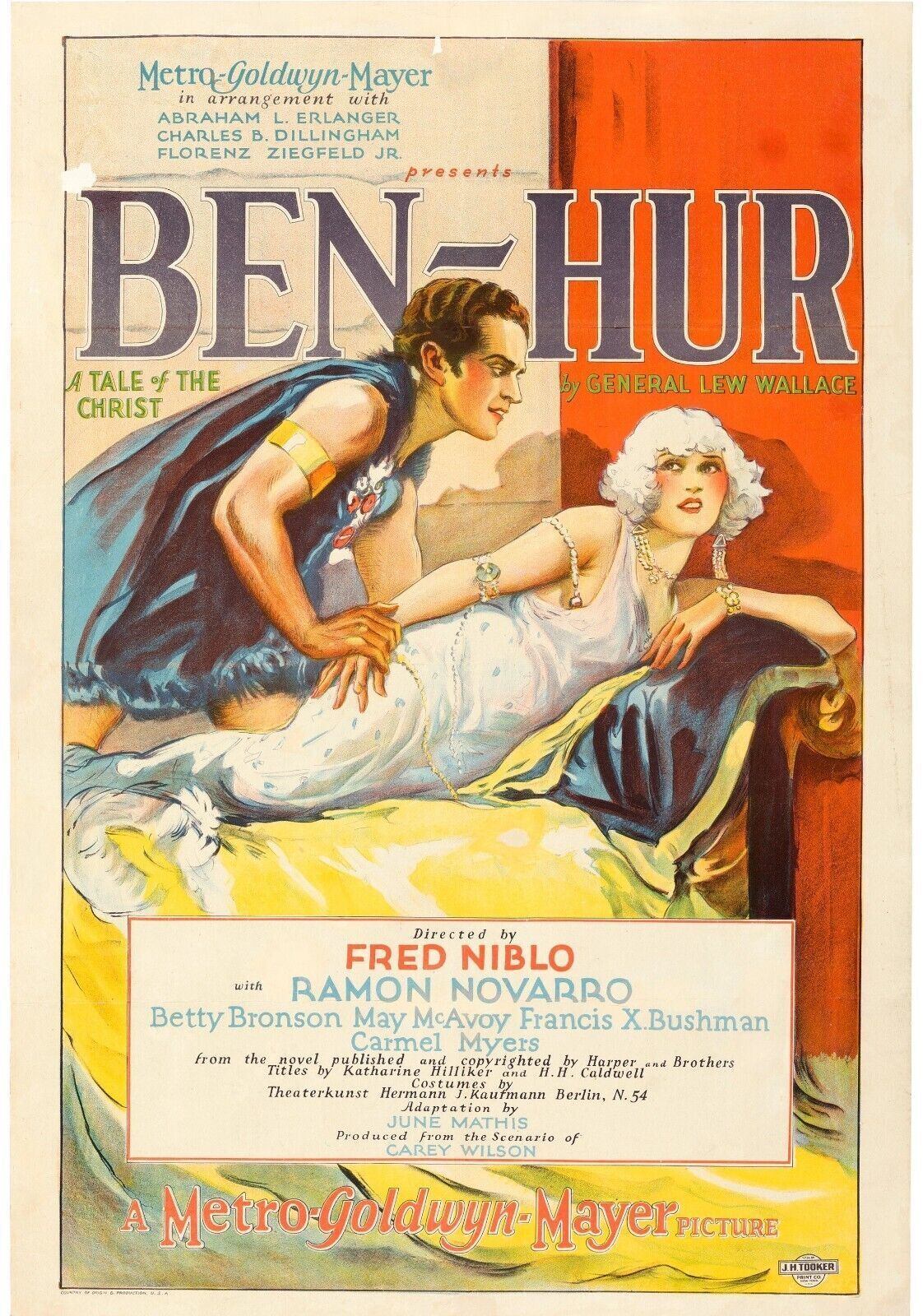 BEN-HUR, RAMON NOVARRO, 1925, REPRO MOVIE POSTER, VINTAGE, HQ