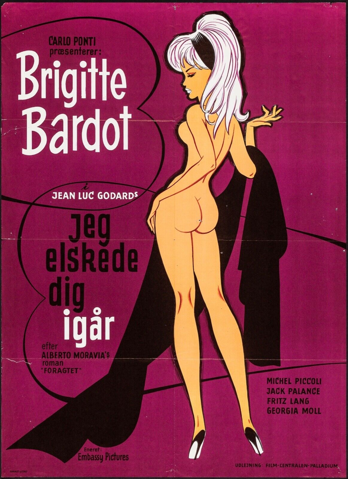 LE MÉPRIS, BRIGITTE BARDOT, 1963, repro affiche de cinema, VINTAGE, HQ