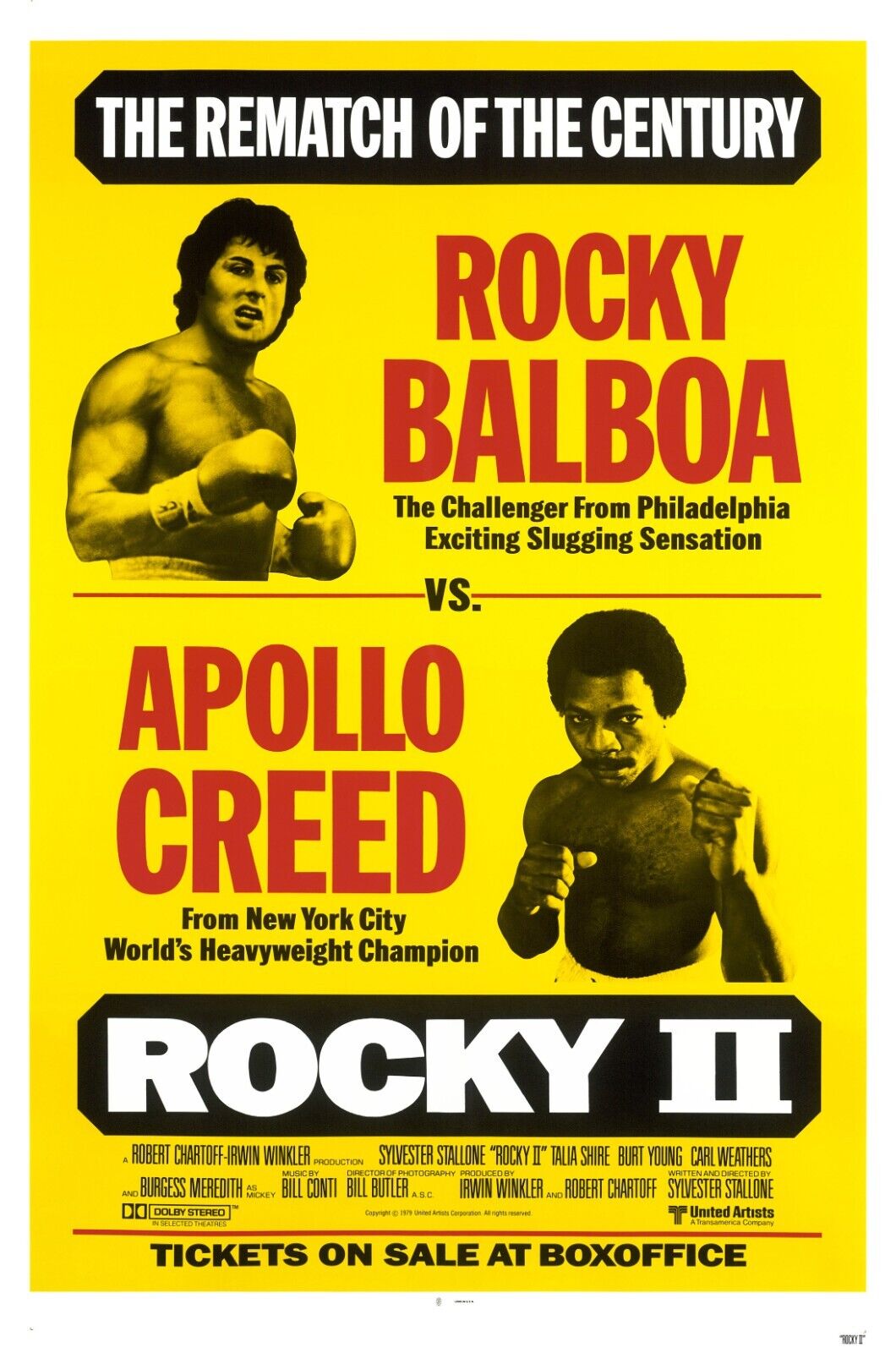 ROCKY II, LA REVANCHE 1979, SYLVESTER STALLONE, Repro affiche de cinema, HQ