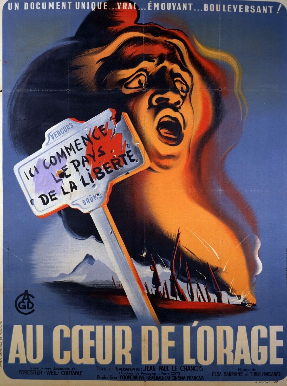 IN THE HEART OF THE STORM, REPRO MOVIE POSTER, VINTAGE, HQ