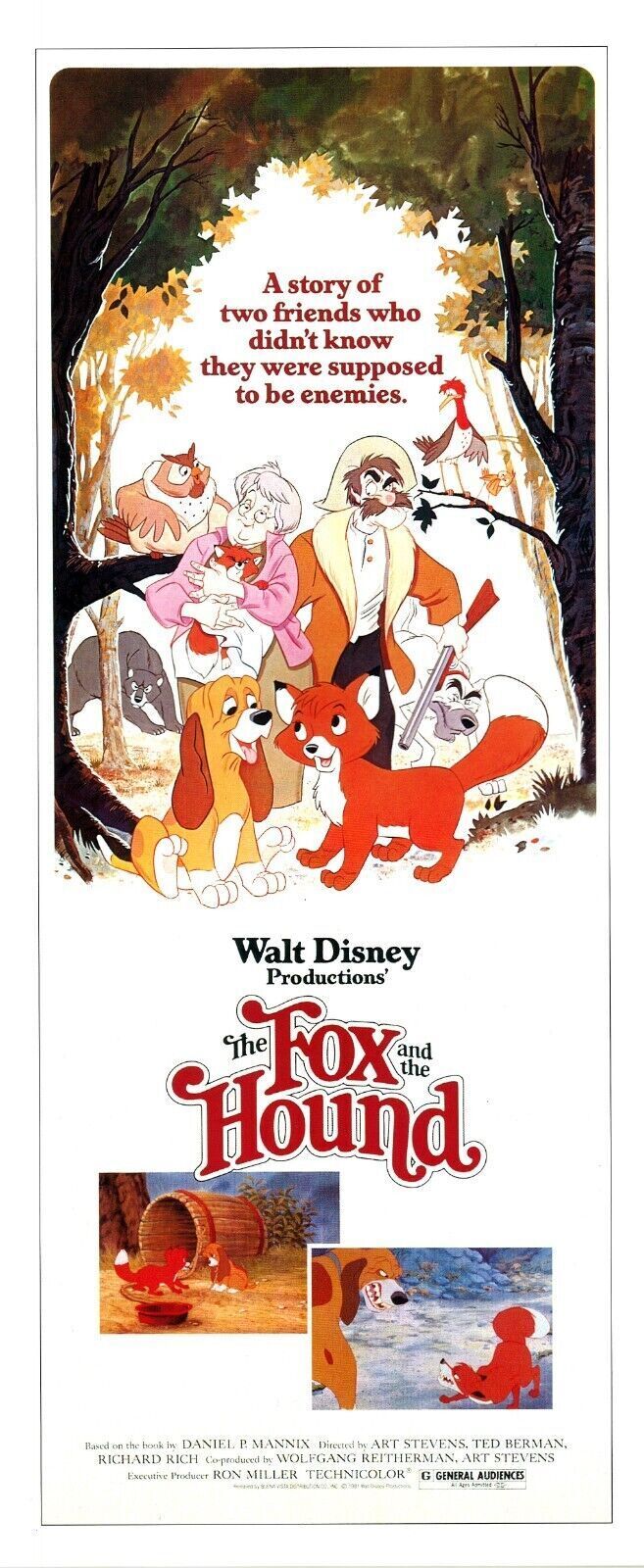 ROX ET ROUKY, WALT-DISNEY, 1981, Repro affiche cinéma, HQ