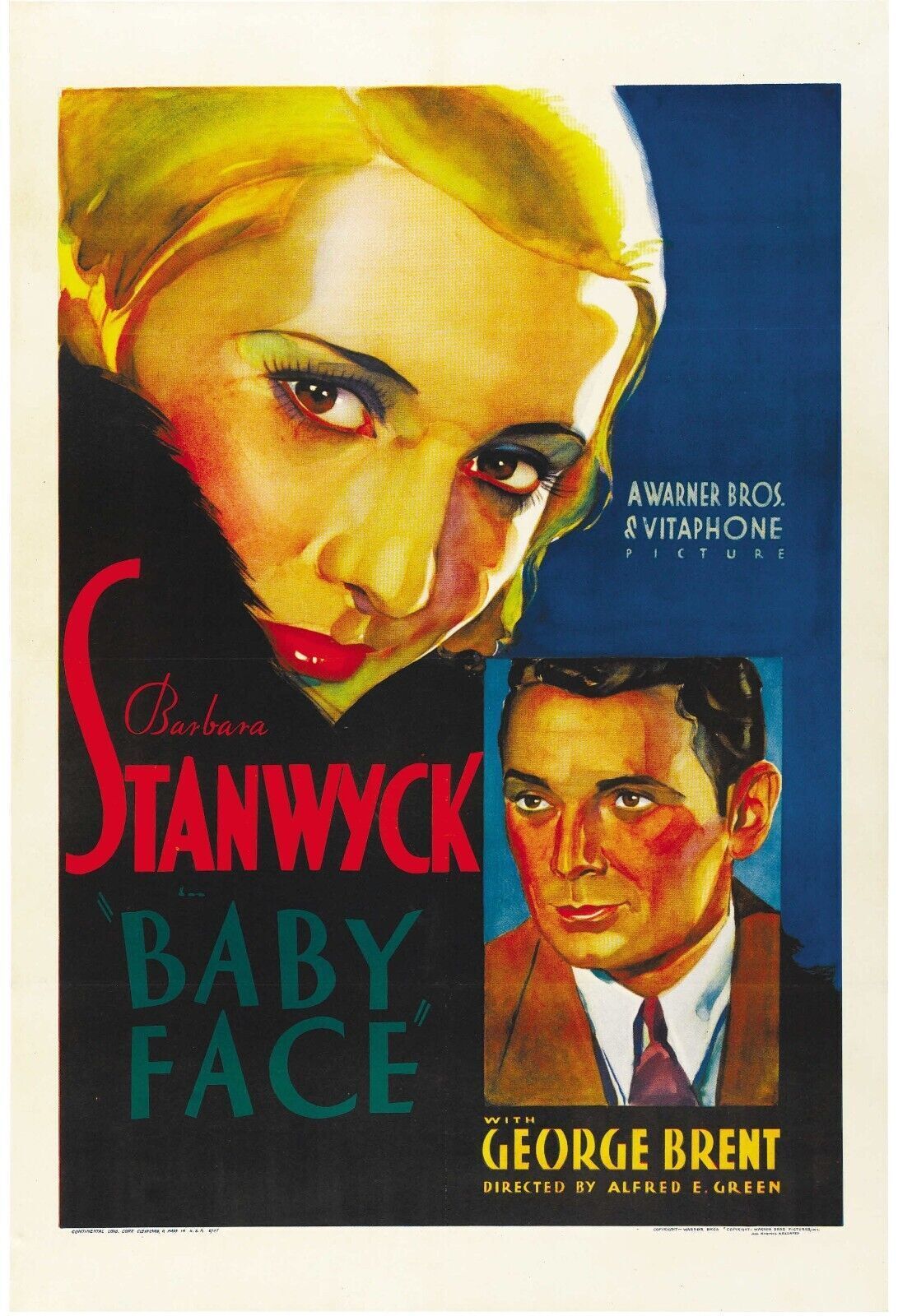 LILIANE, BARBARA STANWYCK, 1933, REPRODUCCIÓN DE CARTEL DE CINE VINTAGE DE ALTA CALIDAD