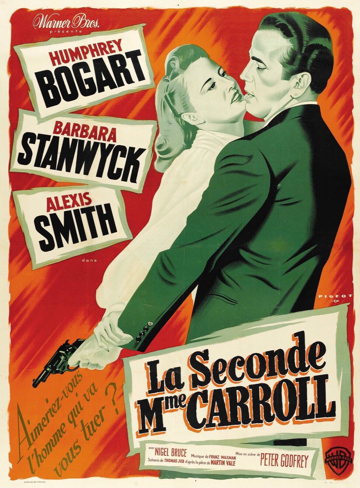 THE SECOND MRS. CARROLL, HUMPHREY BOGART, 1947, repro cinema poster, VINTAGE, HQ