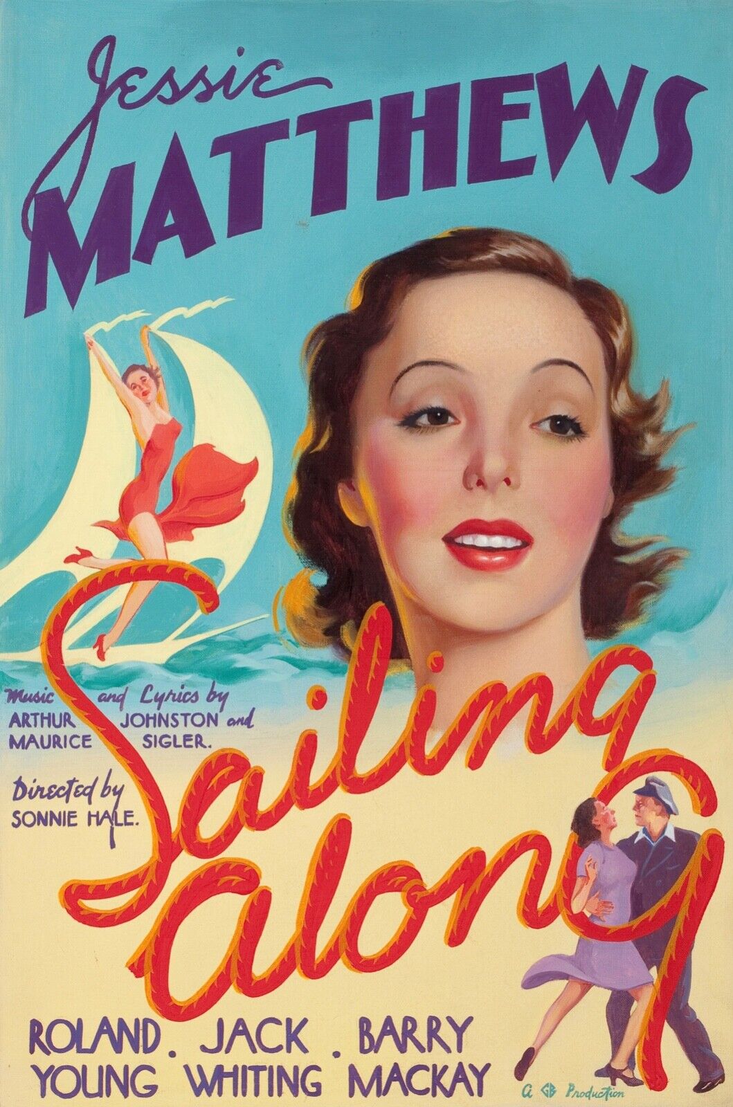 SAILING ALONG, JESSIE MATTHEWS, 1938, REPRO AFFICHE CINEMA VINTAGE