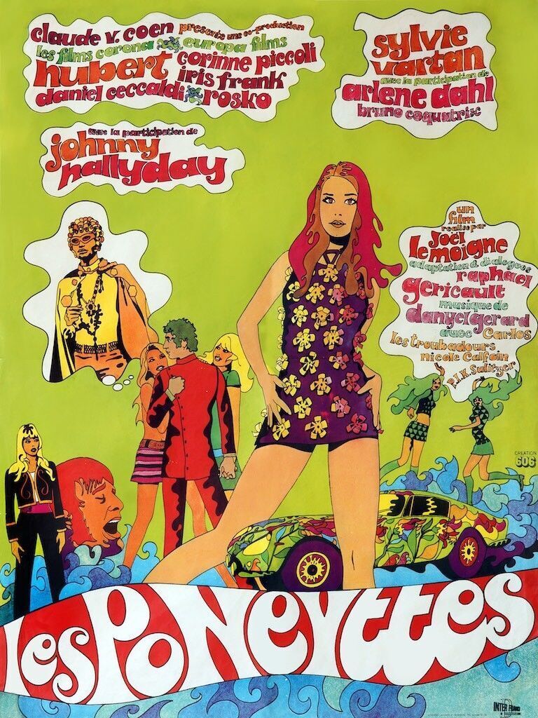 LOS PONIS, SYLVIE VARTAN, JOHNNY HALLYDAY, 1967, Reproducción de póster MÚSICA, VINTAGE, HQ