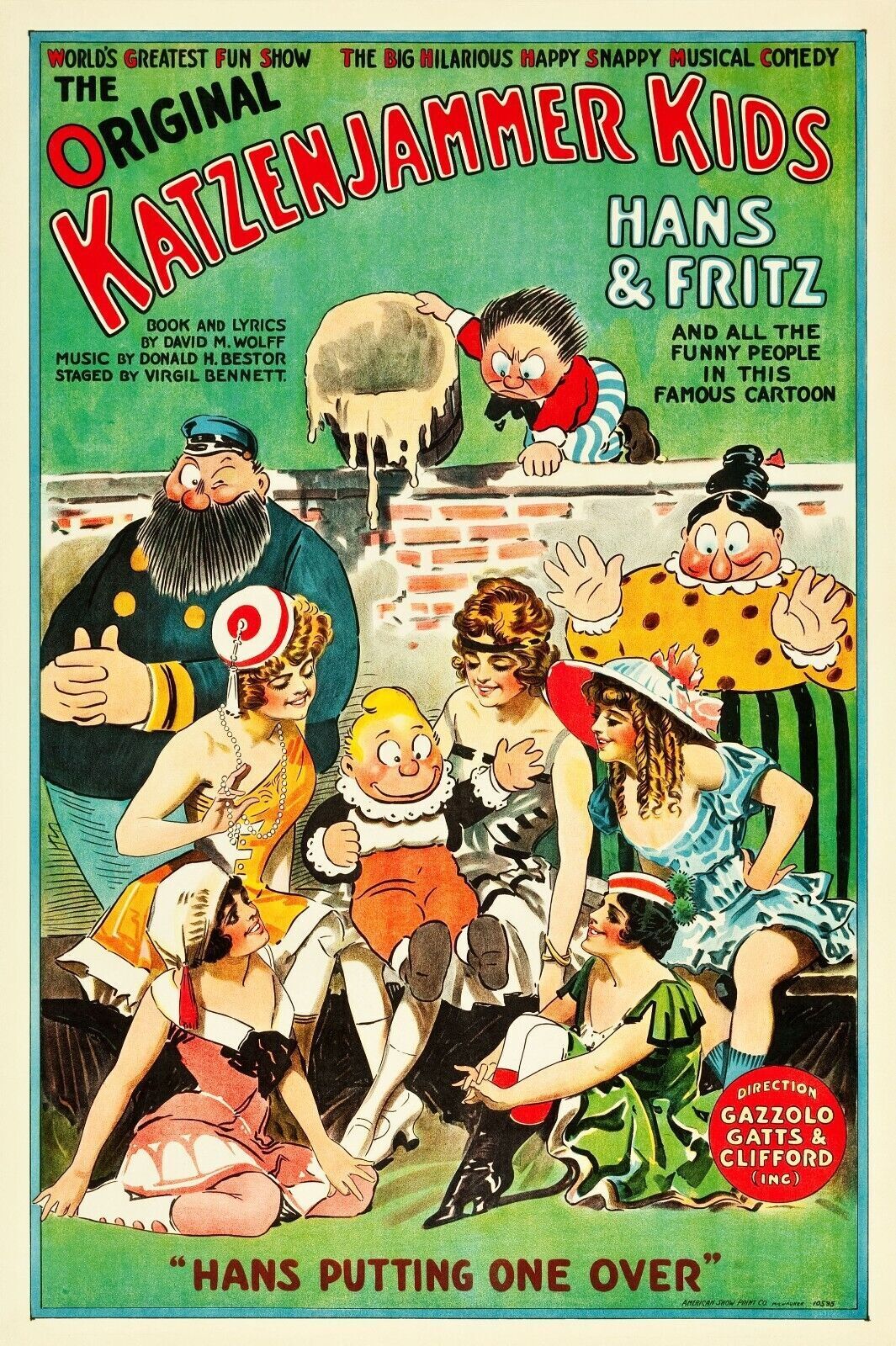 KATZENJAMMER KIDS, HANS & FRITZ, 1987, REPRO MOVIE POSTER, VINTAGE, HQ