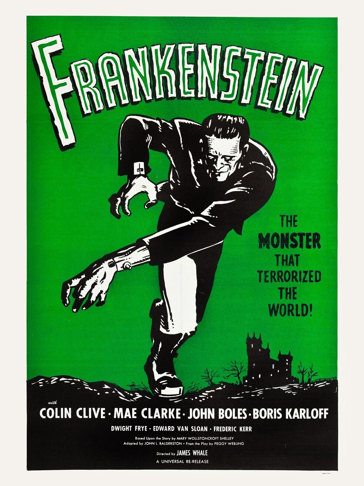 FRANKENSTEIN, COLIN CLIVE, 1931, REPRO AFFICHE CINÉMA VINTAGE, HQ