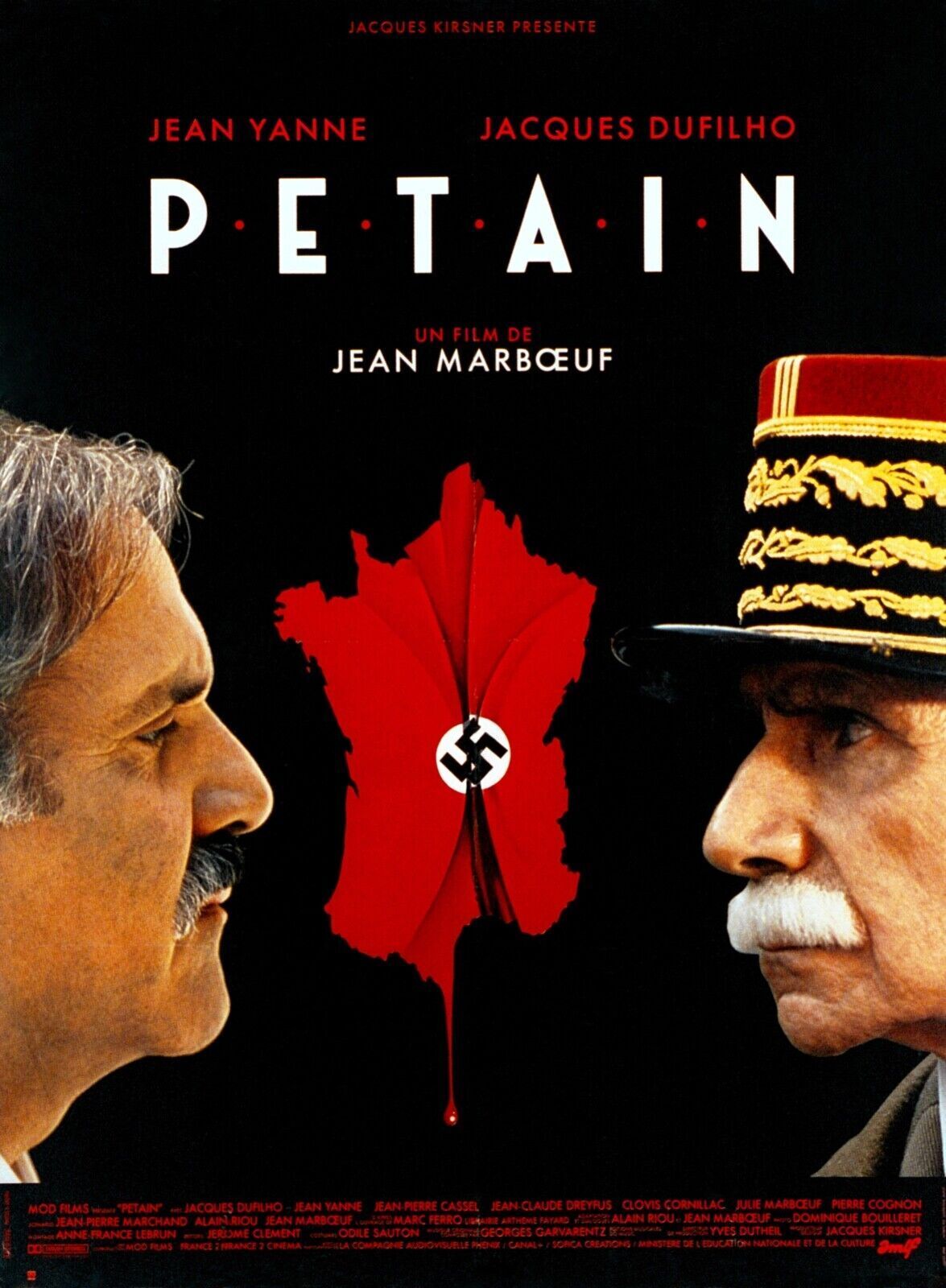 PETAIN, JEAN YANNE, 1993, Repro affiche cinema VINTAGE, HQ