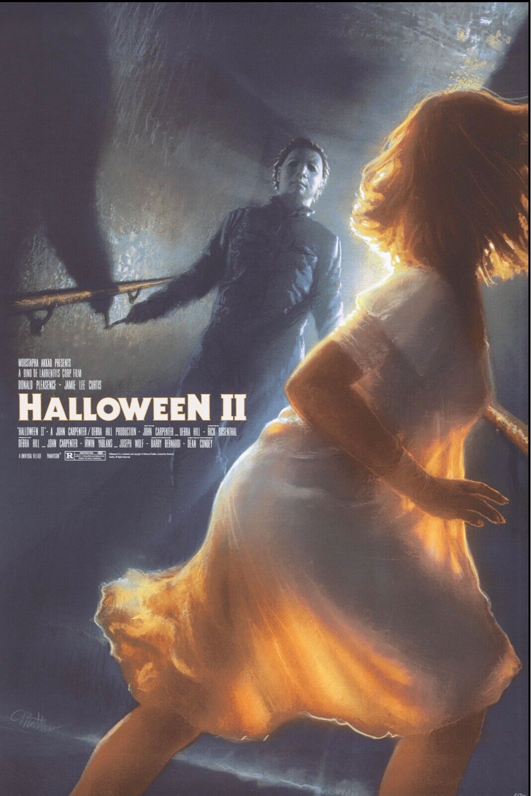 HALLOWEEN II, JAMIE LEE CURTIS, 1981, REPRO MOVIE POSTER, VINTAGE, HQ.
