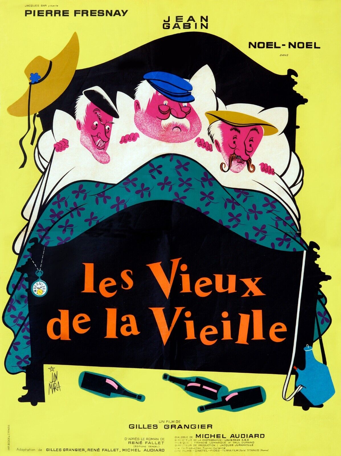 LES VIEUX DE LA VIEILLE, JEAN GABIN, 1960, Repro affiche de cinéma, VINTAGE, HQ
