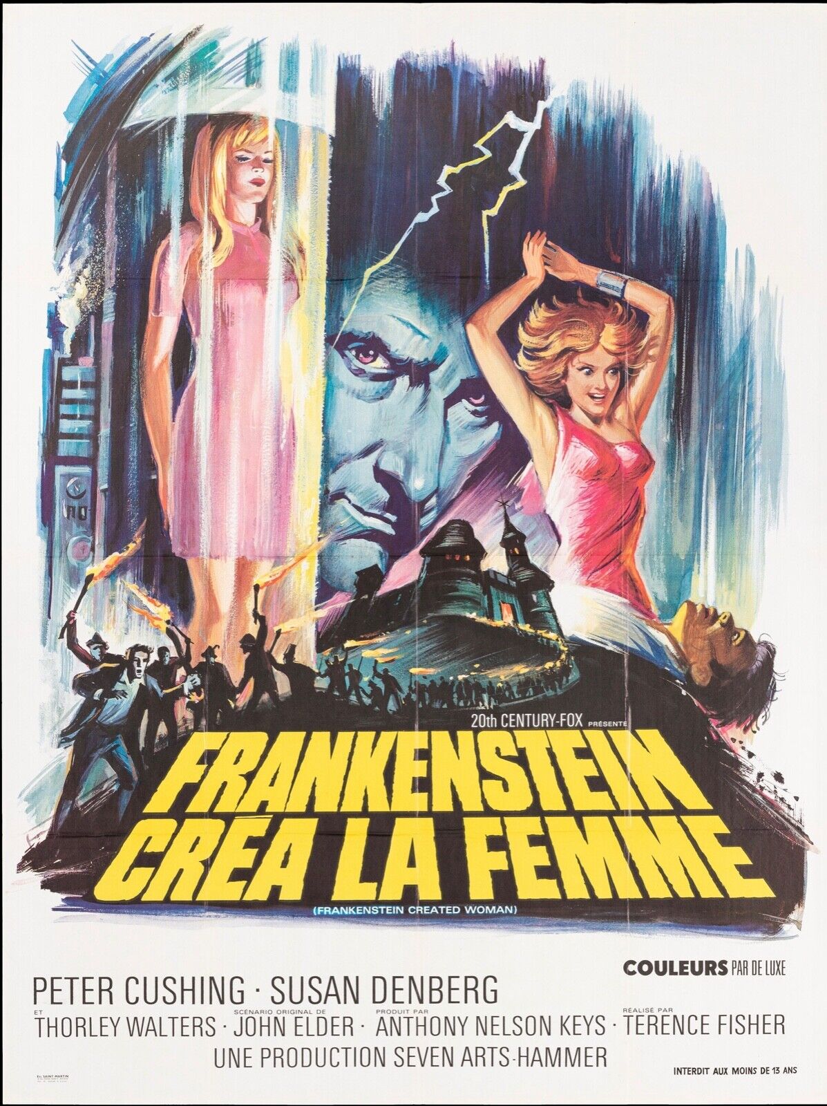 FRANKENSTEIN CRÉA LA FEMME, PETER CUSHING, 1967, REPRO MOVIE POSTER, VINTAGE, HQ