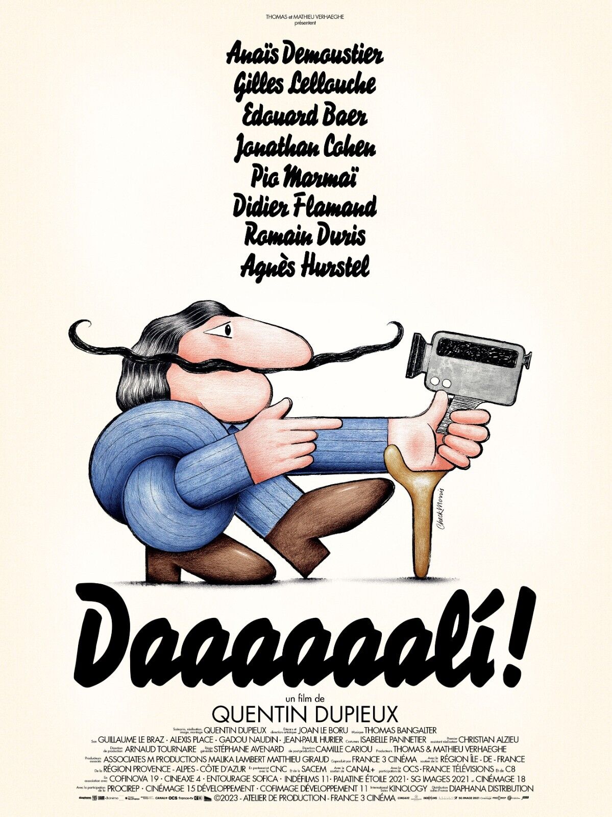 ¡¡¡DAAAAAALI!!!, GILLES LELLOUCHE, 2023, CARTEL DE PELÍCULA REPRO, VINTAGE, HQ