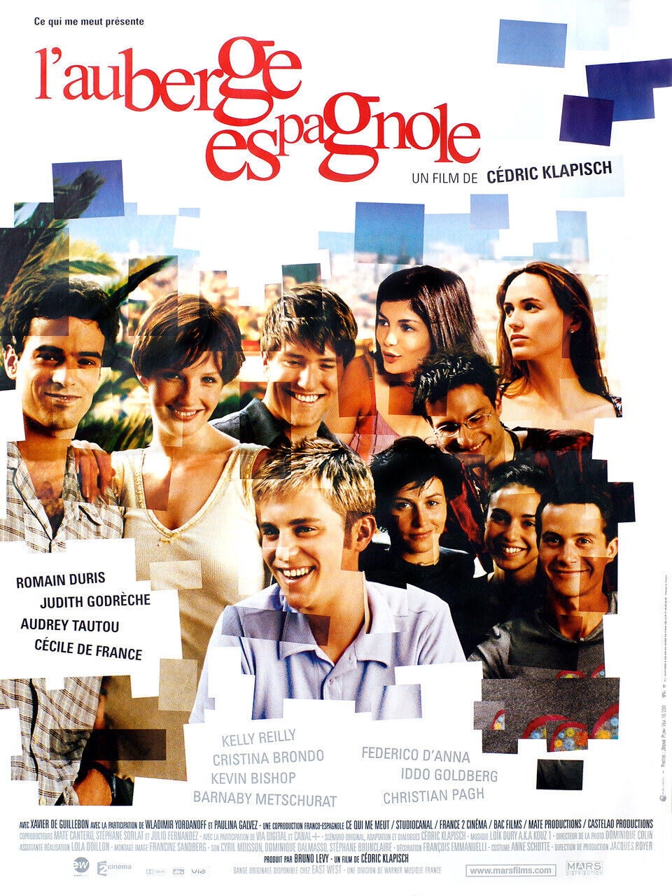 L’AUBERGE ESPAGNOLE, ROMAIN DURIS, 2002, REPRO MOVIE POSTER, VINTAGE, HQ