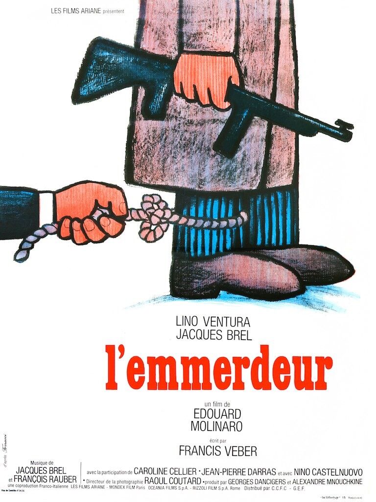 THE PAIN-A-LOT, Lino Ventura, Jacques Brel, cinema poster and HQ canvas reproduction