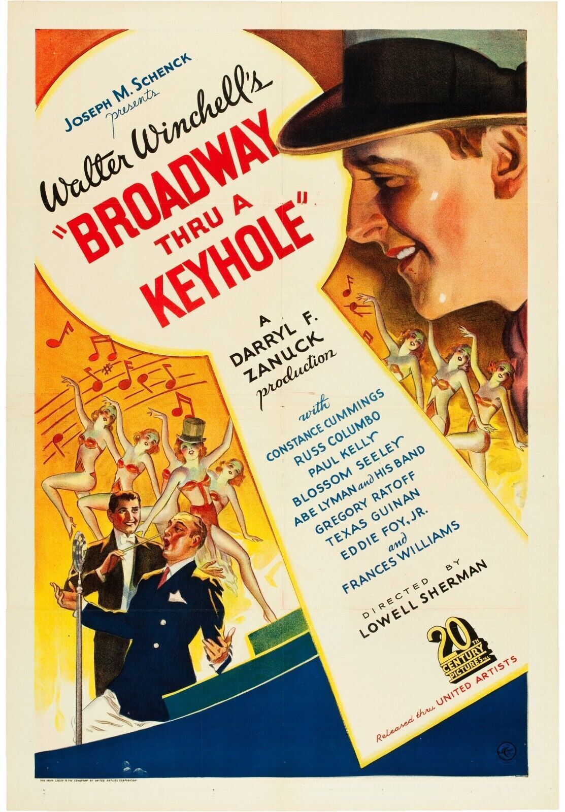 BROADWAY NIGHTS, WALTER WINCHELL, 1933, Reproduction cinema poster, VINTAGE HQ