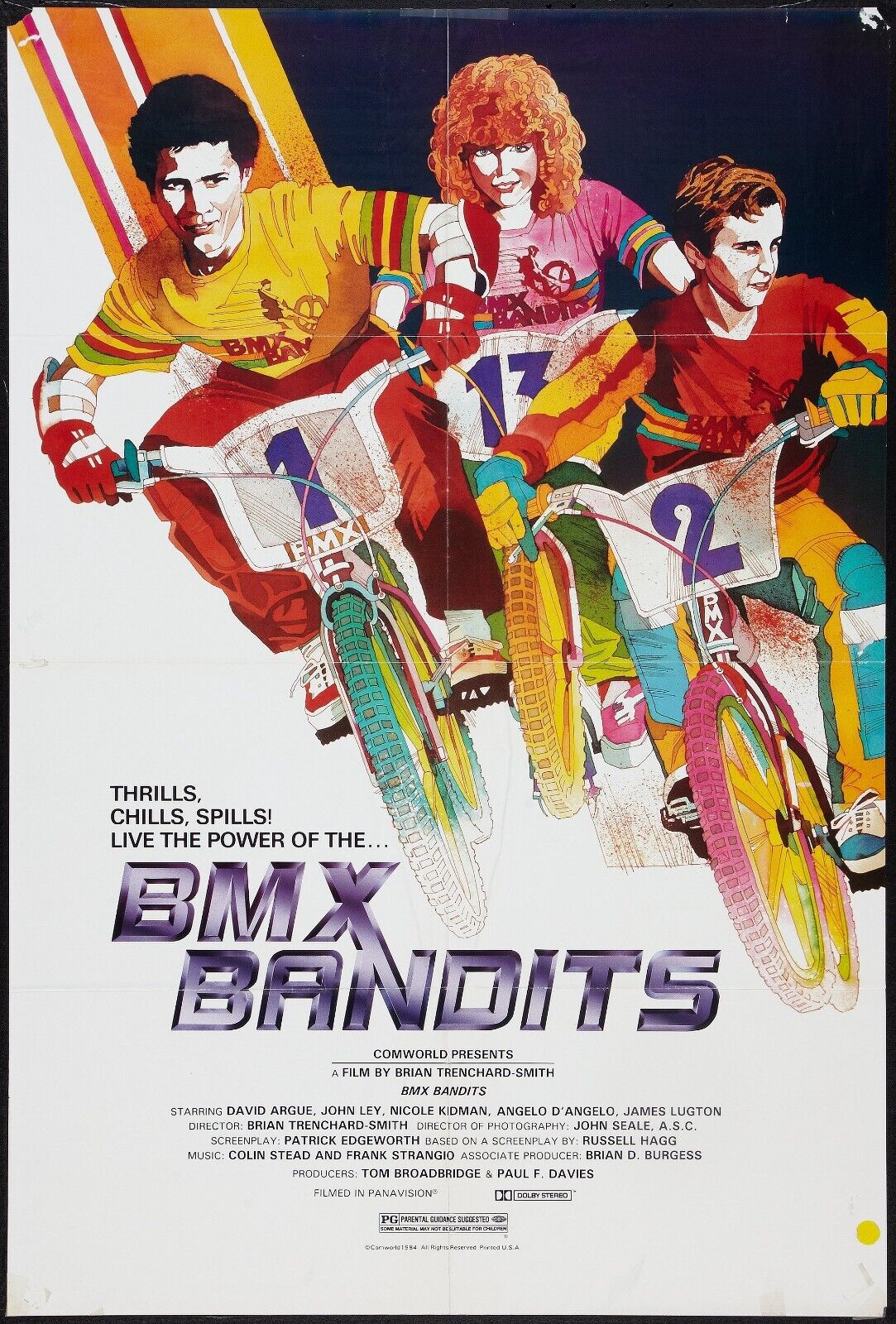 BMX BANDITS – NICOLE KIDMAN, 1983,  MOTO, REPRO AFFICHE CINEMA VINTAGE, HQ
