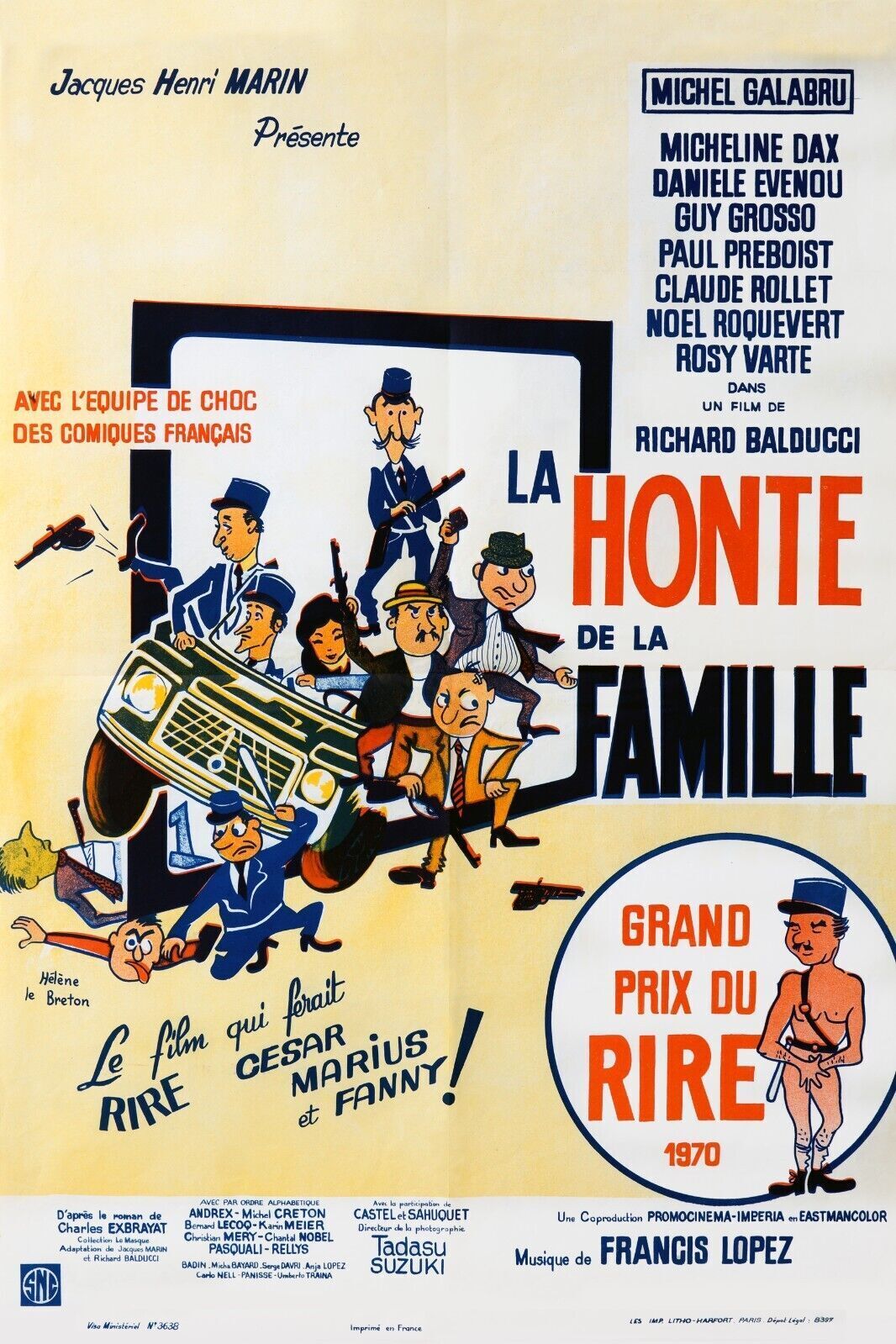 LA HONTE DE LA FAMILLE, MICHEL GALABRU, 1981, REPRO AFFICHE CINEMA VINTAGE, HQ