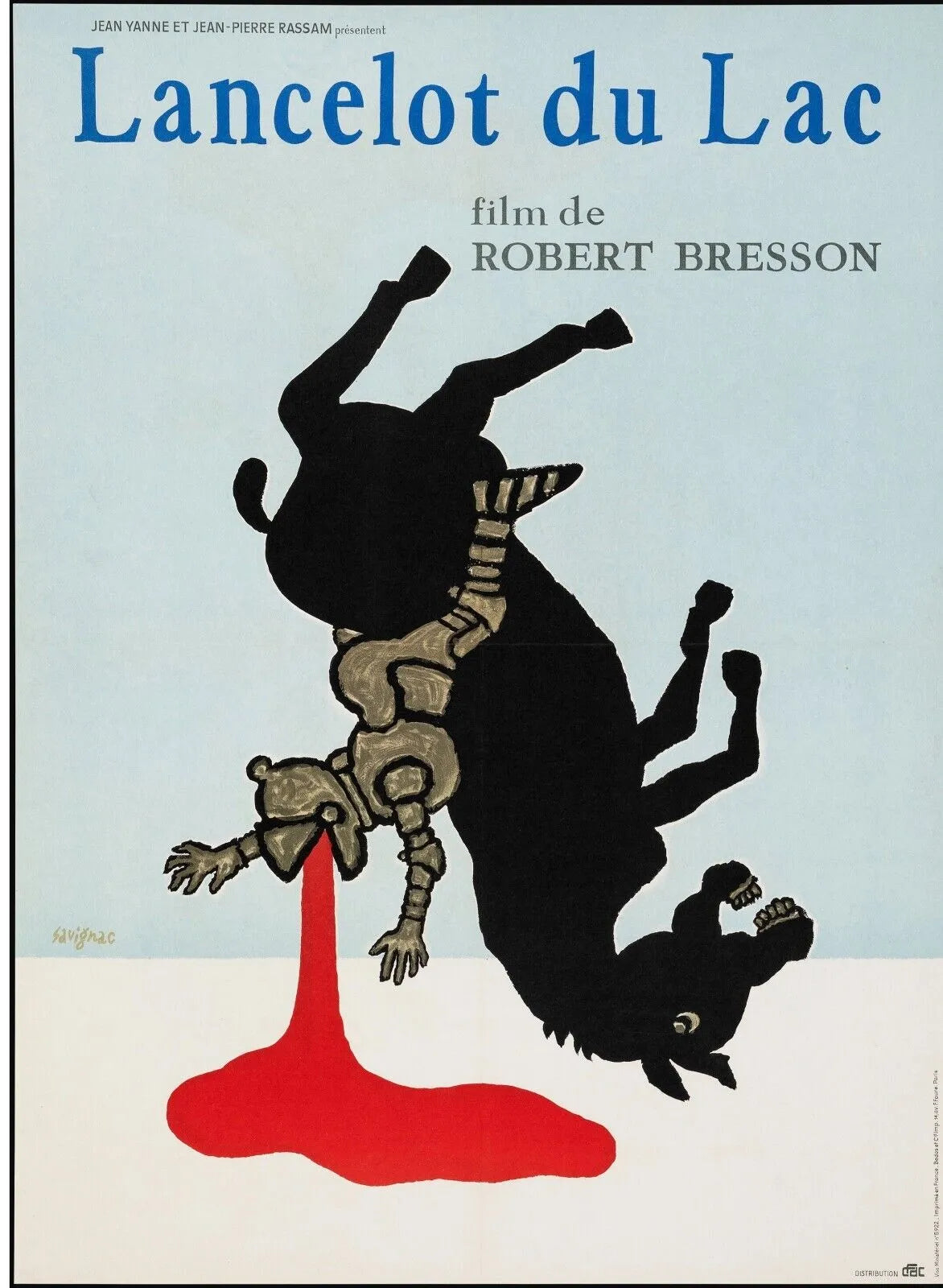 LANCELOT DU LAC, ROBERT BRESSON, 1974, vintage movie poster reproduction, HQ