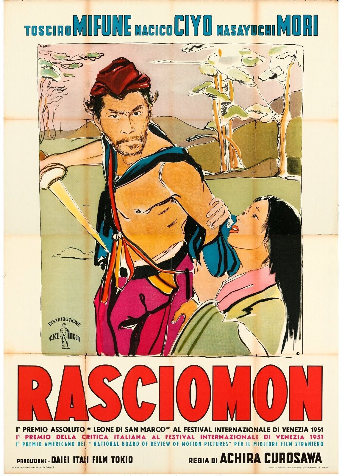 RASHOMON, TOSHIRO MIFUNE, 1950, Repro affiche cinéma, VINTAGE,  HQ