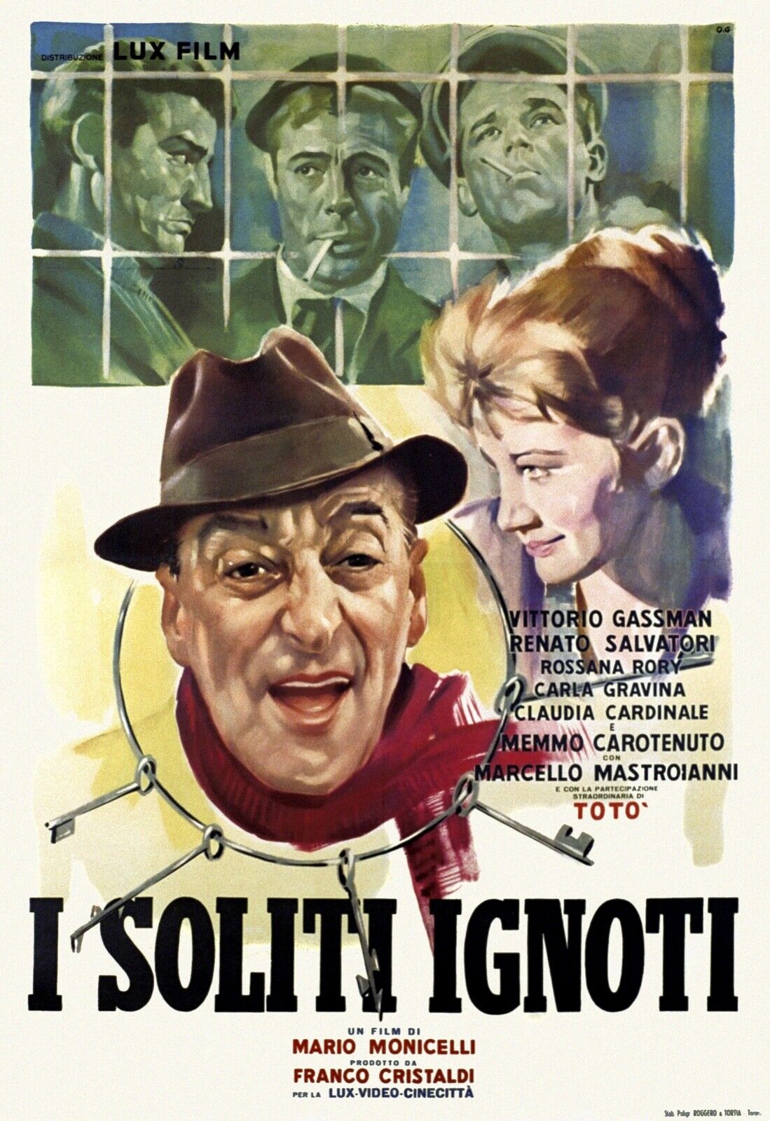 LE PIGEON, VITTORIO GASSMAN, 1958, REPRO AFFICHE CINEMA VINTAGE, HQ