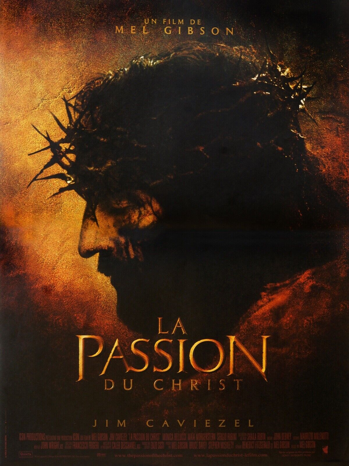 LA PASSION DU CHRIST, JIM CAVIEZEL, 2004, repro affiche cinéma VINTAGE, HQ