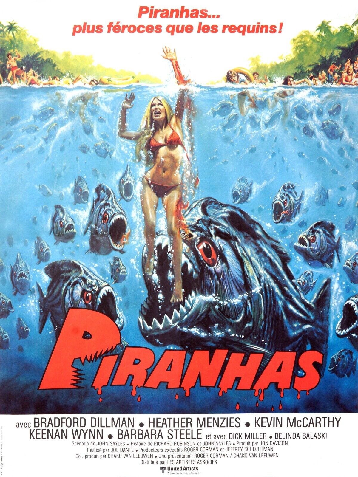 PIRANHAS, HEATHER MENZIES, 1978, REPRO AFFICHE CINÉMA VINTAGE, HQ