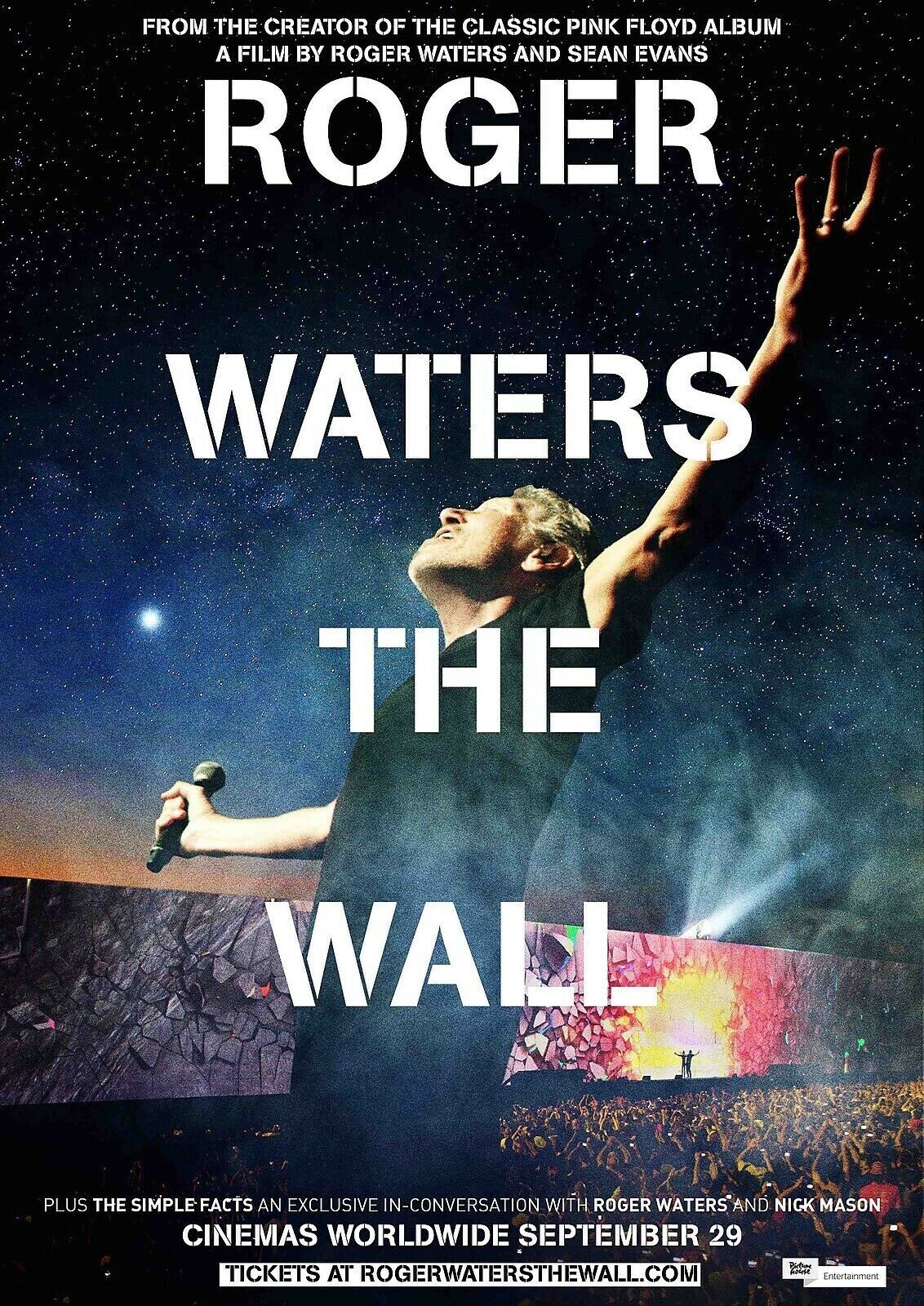 ROGER WATERS THE WALL, AFFICHE CONCERT VINTAGE, HQ